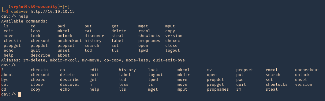 davtest how to exploit txt and html executable